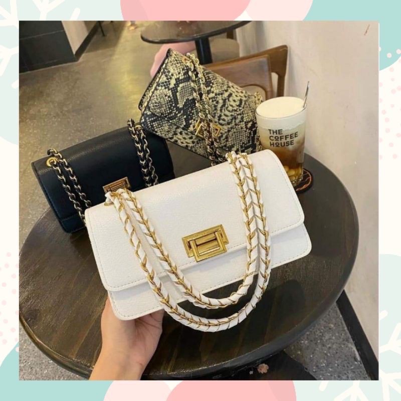 [Mã FASHIONXANH44 giảm 10% tối đa 30K đơn từ 99K] Túi Đeo Chéo Đeo Vai CK Khoá Gập Vuông Sang Chảnh